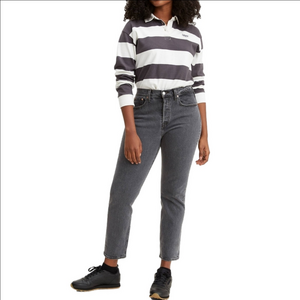 LEVI'S WEDGIE Gray wash high waist straight crop jeans